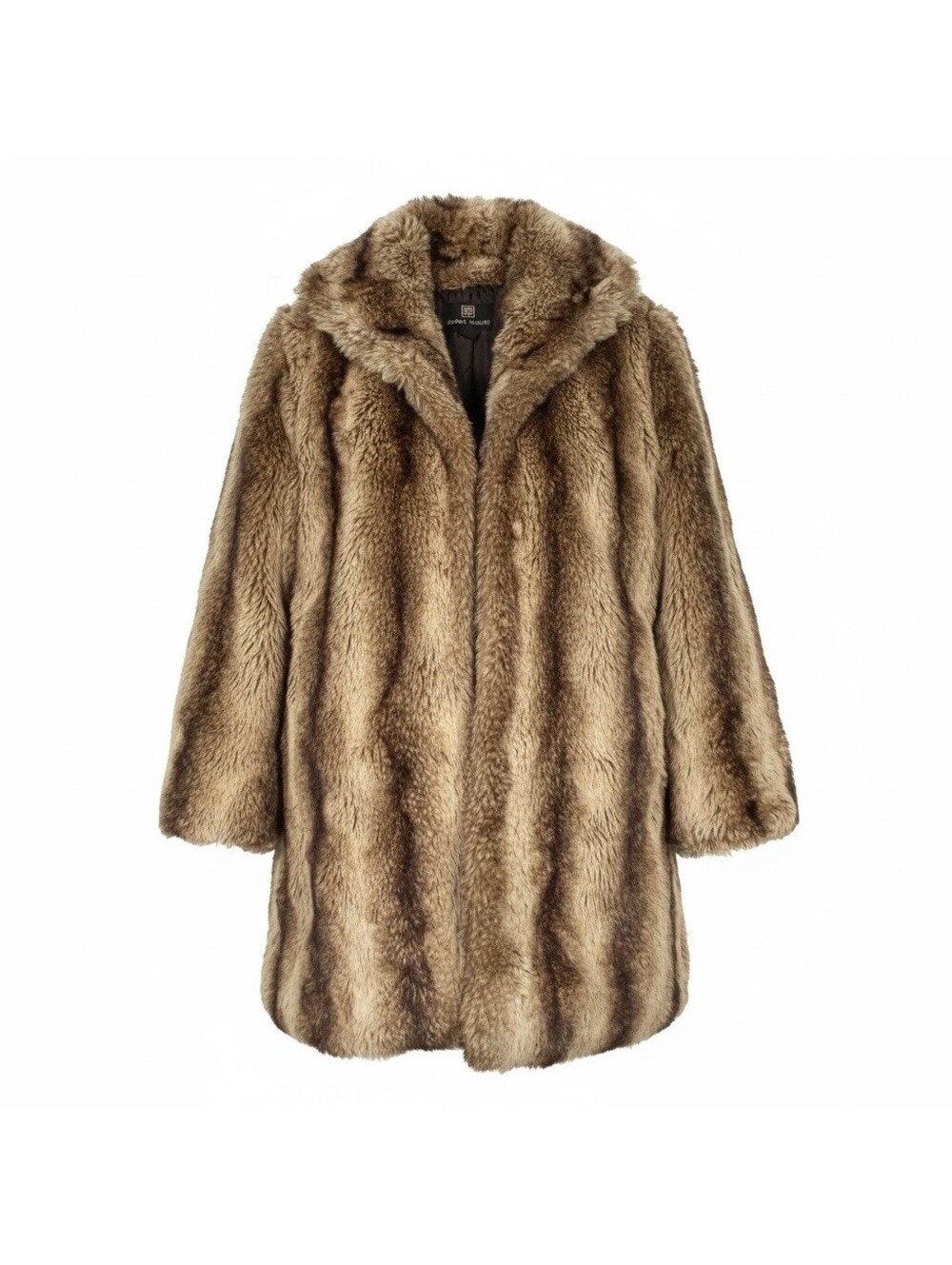 Alpine Studio Women’s Brown Faux Fur Coat Jacket Shawl Collar Soft Size M